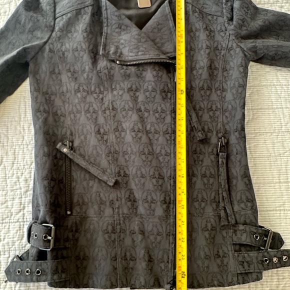 Thomas Wylde Cotton Motorcycle Style Jacket With All Over Skull Design Sz S - Picture 10 of 11